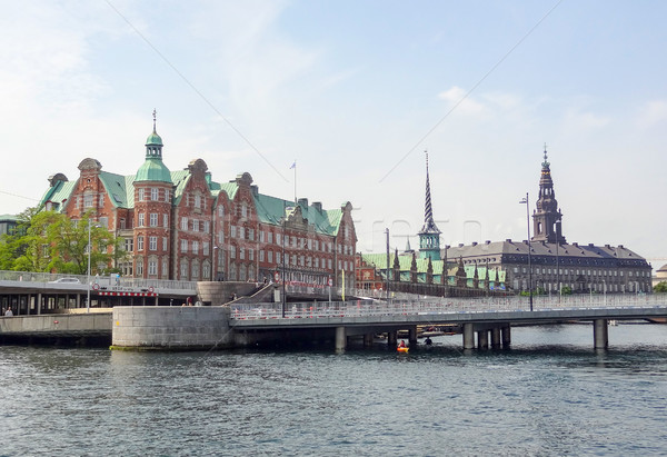 Paisaje Copenhague palacio ciudad Dinamarca agua Foto stock © prill