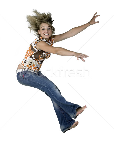 crazy blond falling girl Stock photo © prill