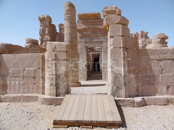 Templom Egyiptom fal tájkép kő kultúra Stock fotó © prill