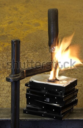 сжигание винта огня вокруг технологий Сток-фото © prill