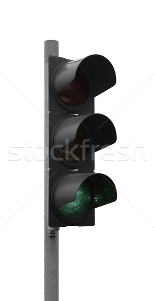 Verde semafor set semafor izolat alb Imagine de stoc © prill