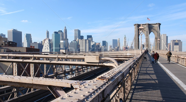 at Brooklyn Bridge in New York Stock photo © prill