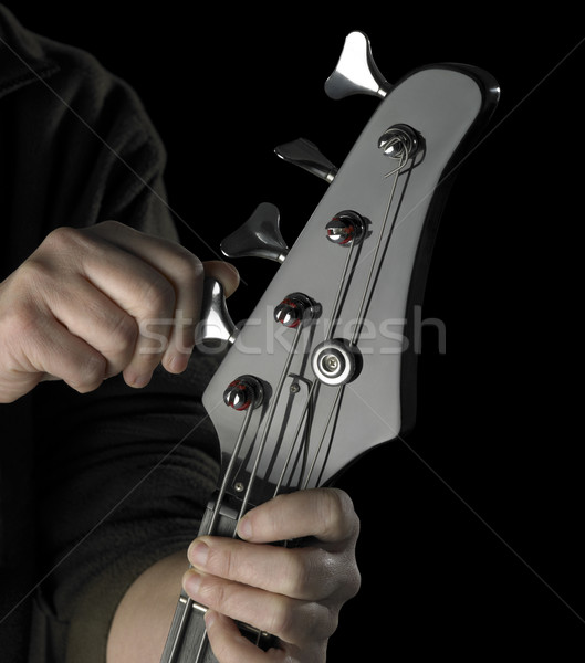 Basse guitare tuning détail noir sombre [[stock_photo]] © prill