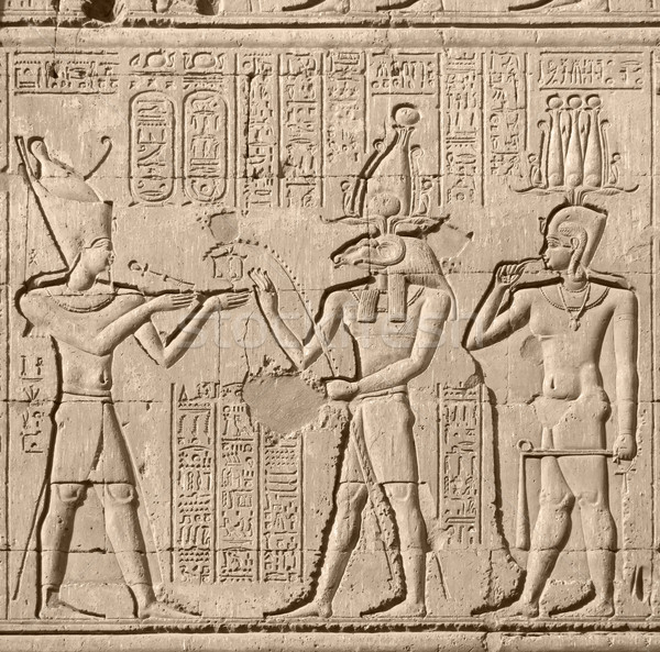 Alten Erleichterung Tempel Stein Ägypten Wand Stock foto © prill