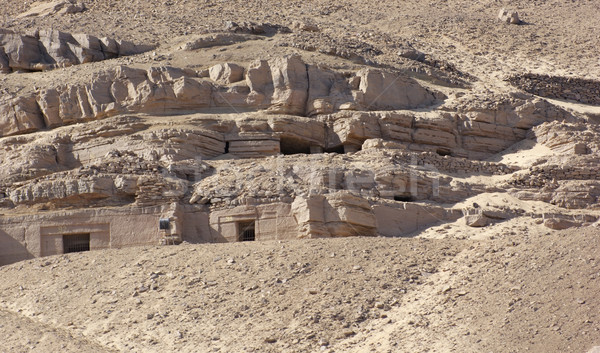 Stock photo: rock cut tombs near Aswan
