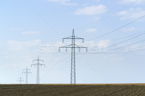 power line in Southern Germany Stock photo © prill