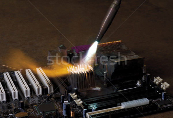 Hoofd- boord vernietiging vlam lassen brandend Stockfoto © prill