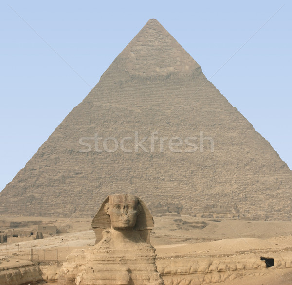 Giza piramis szobor szobor Egyiptom Nagy Szfinx Stock fotó © prill