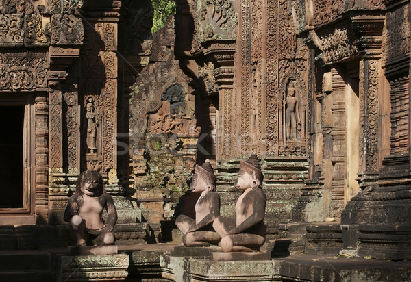Díszlet történelmi templom Kambodzsa építkezés fal Stock fotó © prill