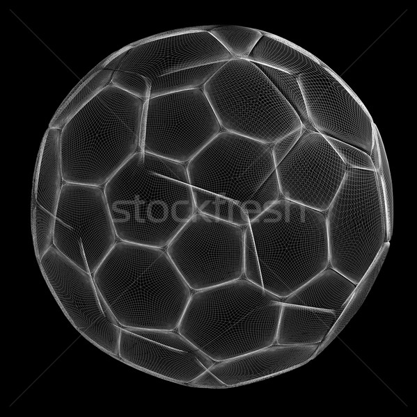 Fußball Mesh Draht Rendering Bereich schwarz Stock foto © prill