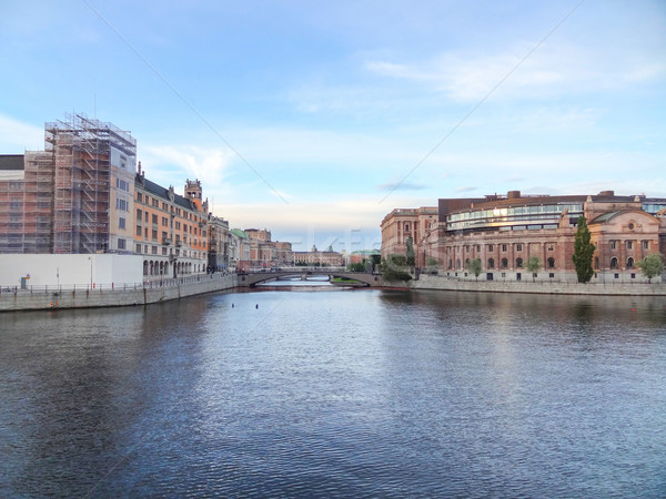 Sztokholm chmury budynku podróży panoramę Zdjęcia stock © prill