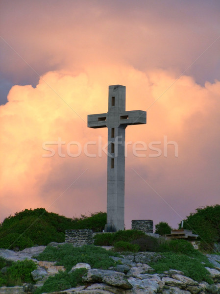 cross on mountain top Stock photo © prill