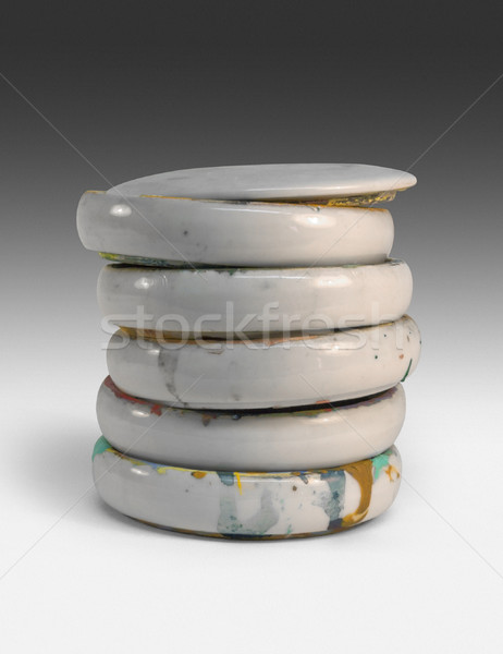 Festék tálak egymásra pakolva használt gradiens hát Stock fotó © prill