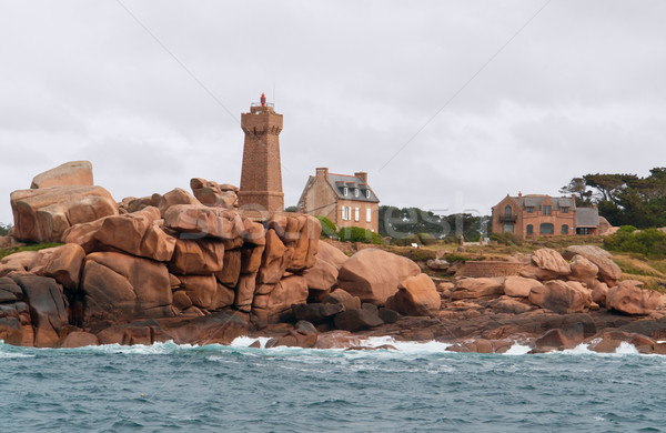 Lighthouse at Perros-Guirec Stock photo © prill