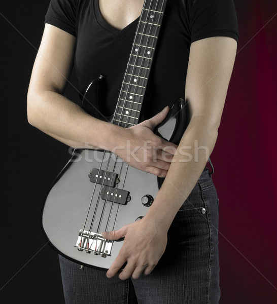 woman with bass guitar Stock photo © prill