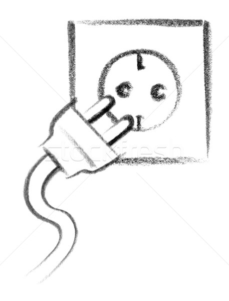 Macht Punkt Symbol Illustration elektrischen malen Stock foto © prill