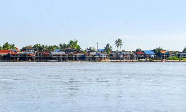 village at Mekong river Stock photo © prill