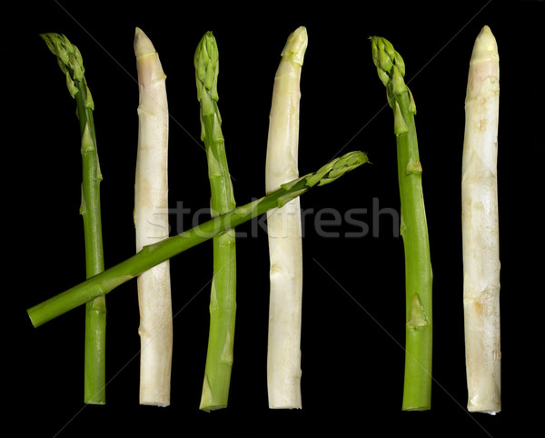 Asperges witte groene plantaardige zwarte Maakt een reservekopie Stockfoto © prill