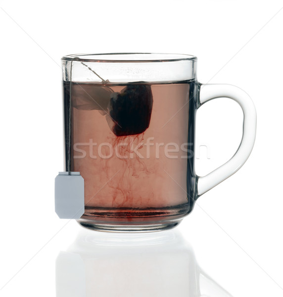 glass teacup with tea bag Stock photo © prill