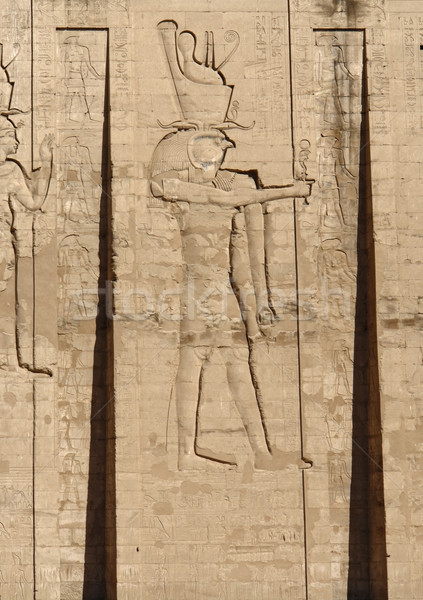 relief at the Temple of Edfu in Egypt Stock photo © prill