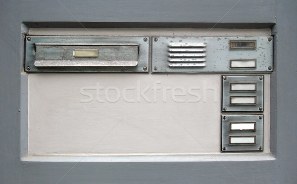 Timbre de la puerta placa metal buzón reflexión nadie Foto stock © prill