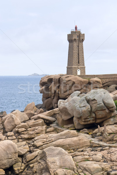 Lighthouse at Perros-Guirec Stock photo © prill