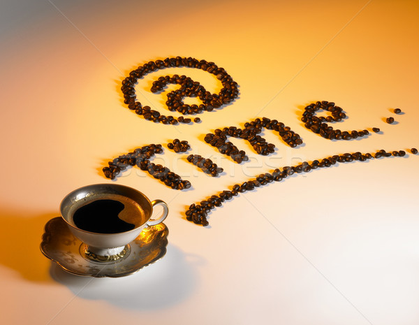 Kahve zaman sembolik resim kahve fincanı Stok fotoğraf © prill