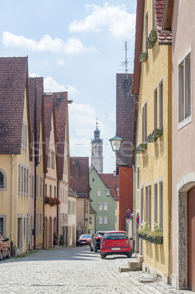 Kasaba orta ev kilise mimari Stok fotoğraf © prill