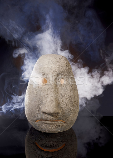 illuminated sad ceramic head Stock photo © prill