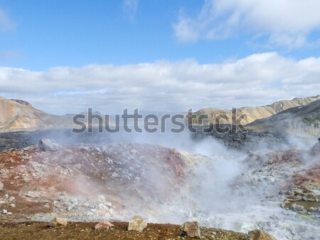 Foto stock: Banho · termal · Islândia · cenário · água · natureza · pedra