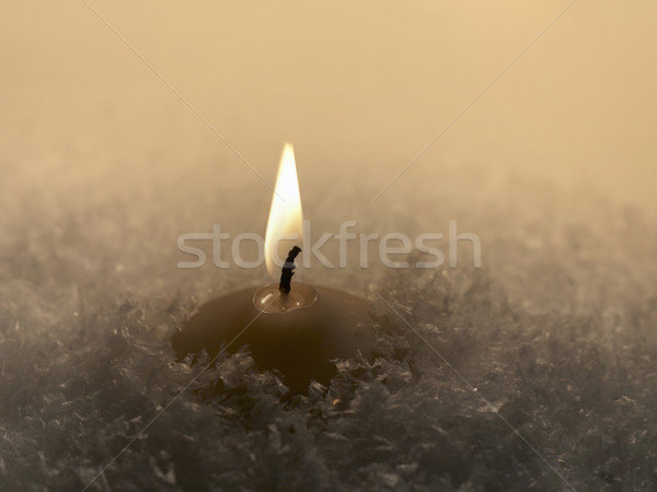 candle and snow Stock photo © prill