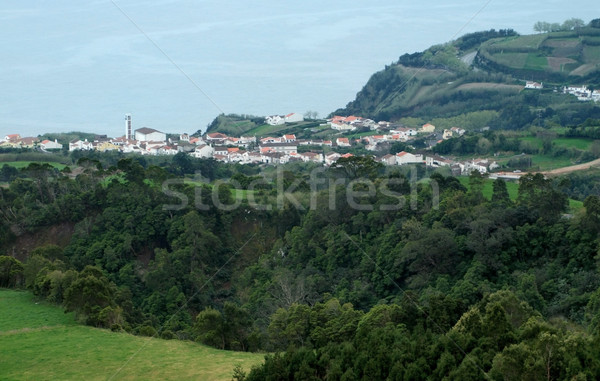 coastal settlement at the Azores Stock photo © prill