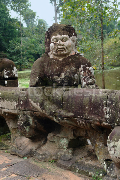 Skulptur Mystiker Tempel Angkor Gebäude Kunst Stock foto © prill