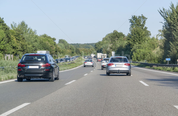 Snelweg zonnige landschap snelweg Duitsland weg Stockfoto © prill