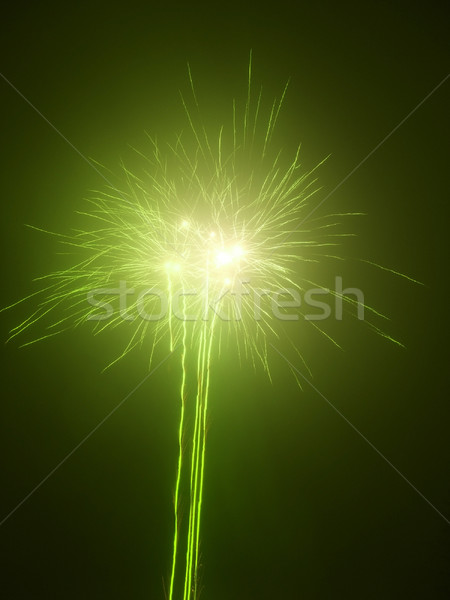 Tűzijáték zöld kirakat sötét hát absztrakt Stock fotó © prill