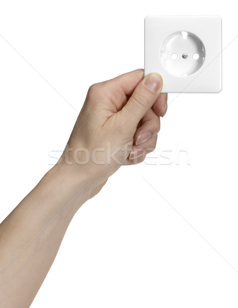 [[stock_photo]]: Main · socket · féminin · blanche · Retour