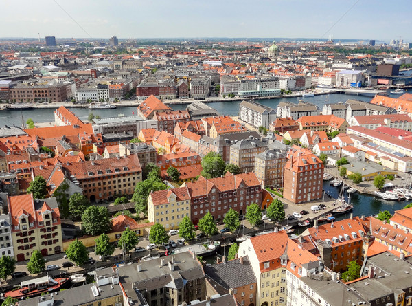Copenhagen Dänemark Luftbild Stadt Reise städtischen Stock foto © prill