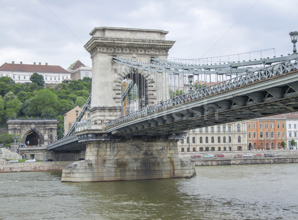Zincir köprü Budapeşte nehir tuna Macaristan Stok fotoğraf © prill