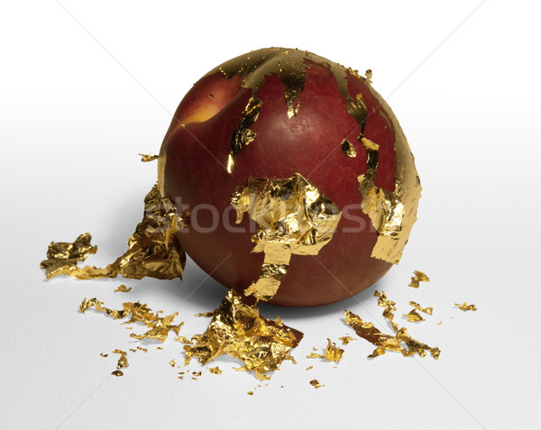 golden plated peeling peach Stock photo © prill