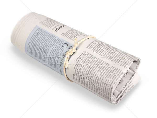 Gerollt Zeitung Licht zurück Kommunikation drucken Stock foto © prill