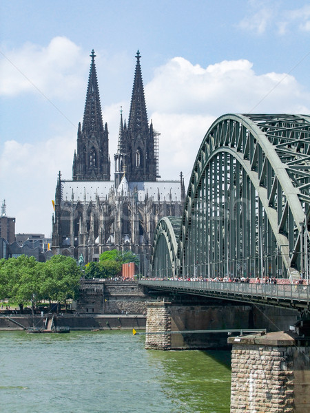 Colonia Alemania paisaje catedral puente ciudad Foto stock © prill