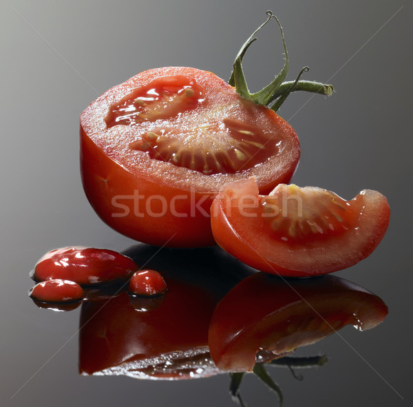 Tomaat gesneden ketchup vers Stockfoto © prill