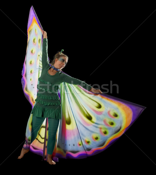 dancing butterfly woman Stock photo © prill