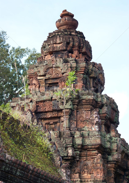 Landschaft Tempel Kambodscha Bau Wand Stock foto © prill