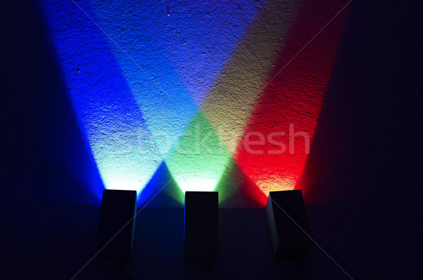 Stockfoto: Gekleurd · licht · Rood · groene · Blauw · schijnwerper