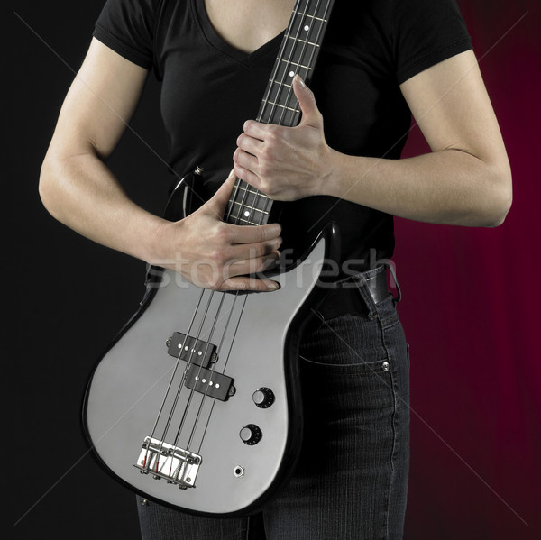 woman with bass guitar Stock photo © prill