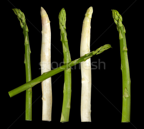 Szparagów biały zielone warzyw czarny powrót Zdjęcia stock © prill