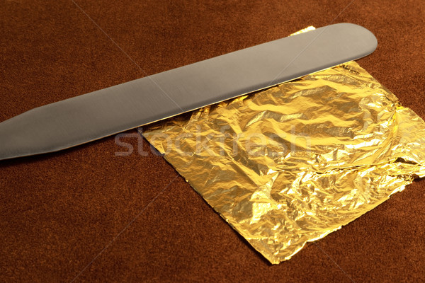 Ouro folha lâmina marrom couro Foto stock © prill