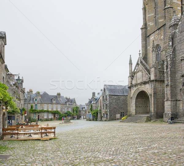 Uitzicht op straat idyllisch middeleeuwse dorp huis straat Stockfoto © prill