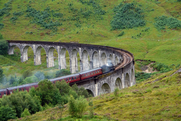 Glenfinnan Viaduct with steam train Stock photo © prill